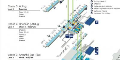 Mapa de l'aeroport de munic, lufthansa