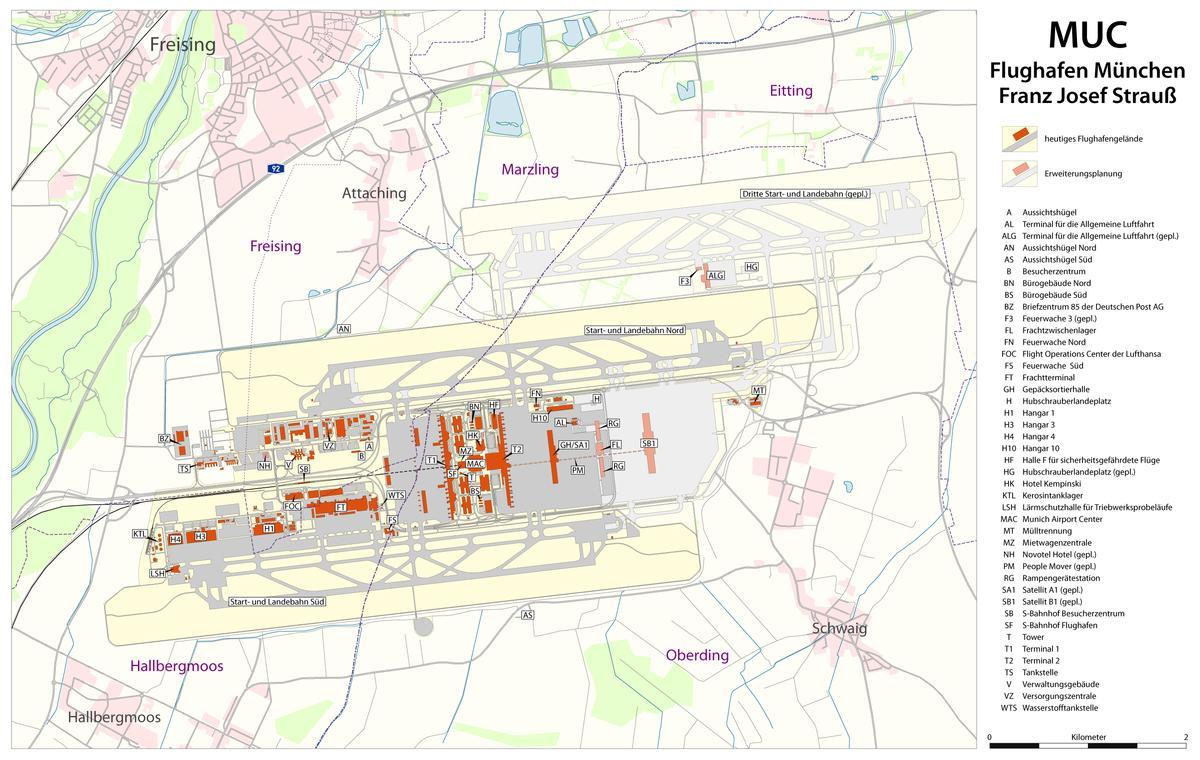 l'aeroport de munic terminal mapa