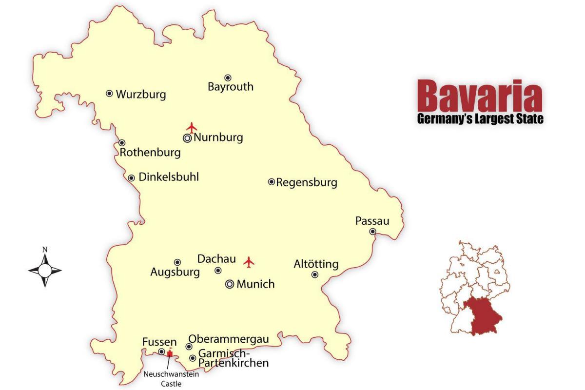 Mapa d'alemanya mostrant munic