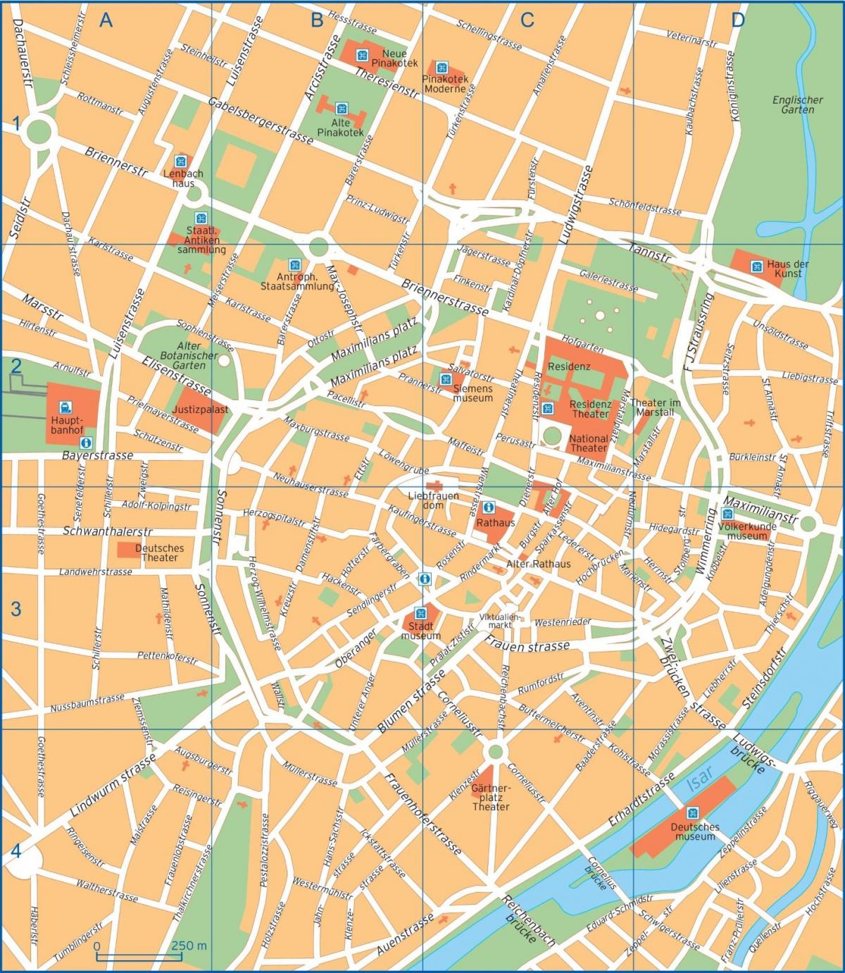 mapa de carrers de munic alemanya