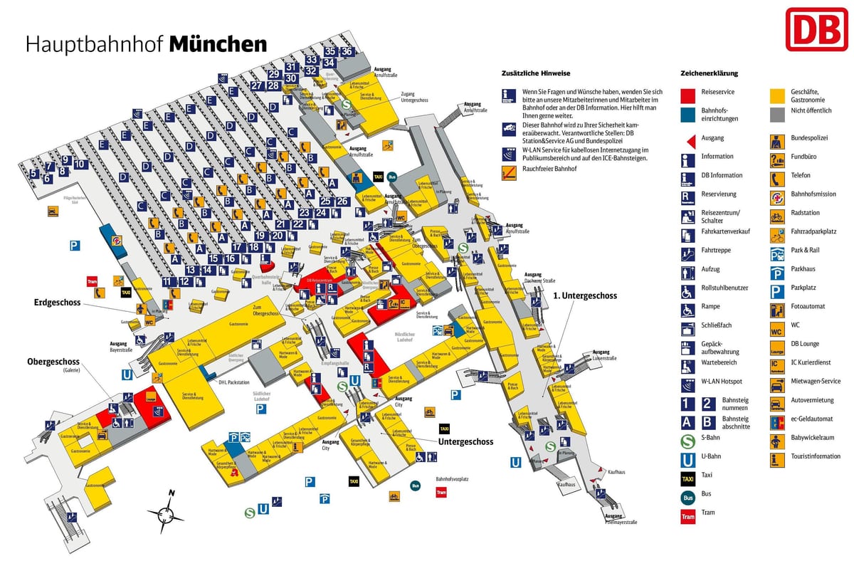 l'estació central de munic mapa