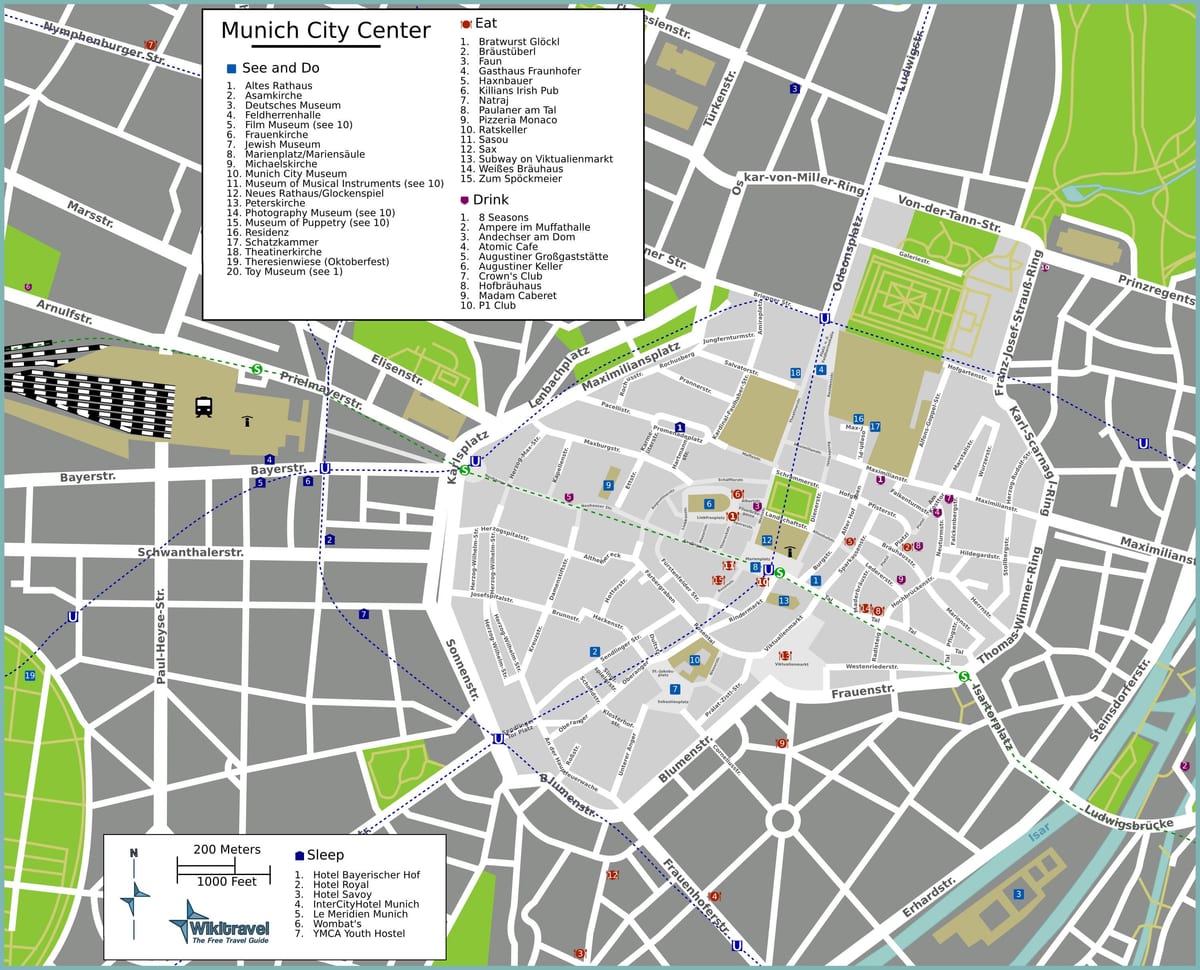 mapa turístic de munic atraccions