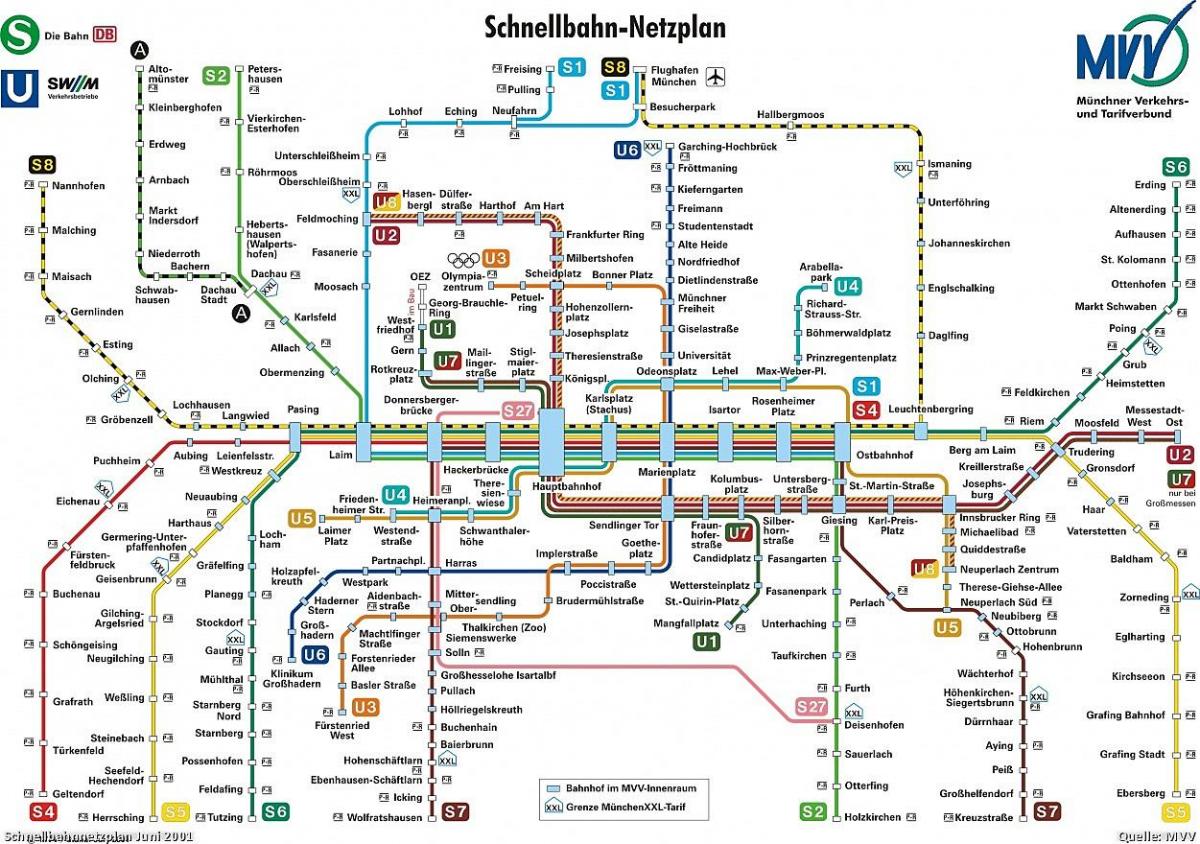munchen transport mapa