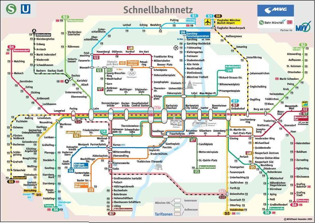 plànol de metro munchen