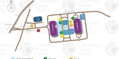 Mapa de l'aeroport de munic, l'estació de tren