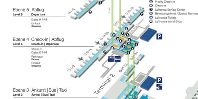 Mapa de l'aeroport de munic, lufthansa
